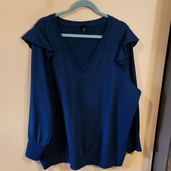 Beautiful Torrid Sweater Women's Blue V-Neck Top Size 3 - Picture 1 of 5